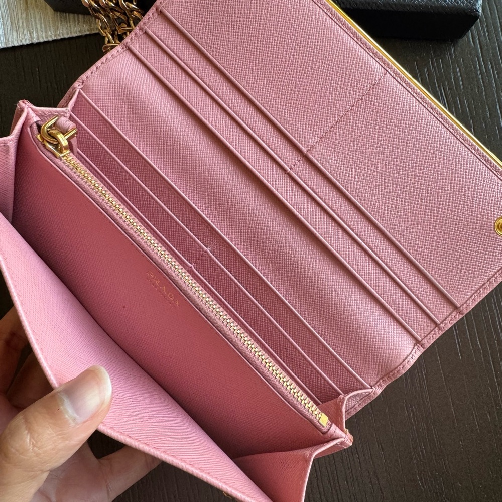 Prada Pink Saffiano Leather Wallet - Picture 6 of 7